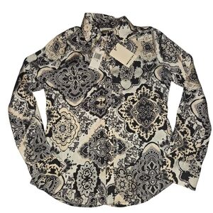 Elegant Paisley Print Button-Up Shirt